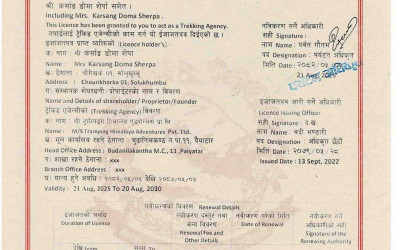 LICENSE TO WORK AS TRAVEL/TREKKING AGENCY, MINISTRY OF TOURISM &amp; CIVIL AVIATION